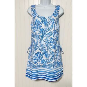 Lilly Pulitzer Sammi Romper‎ Dress Aqua Lounge Engineered Resort White Blue 4